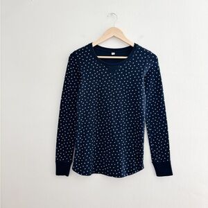 Uniqlo Navy Floral Long Sleeve